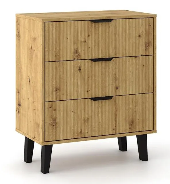 Komoda z 3 szufladami na nóżkach dąb artisan - Henex 4X
