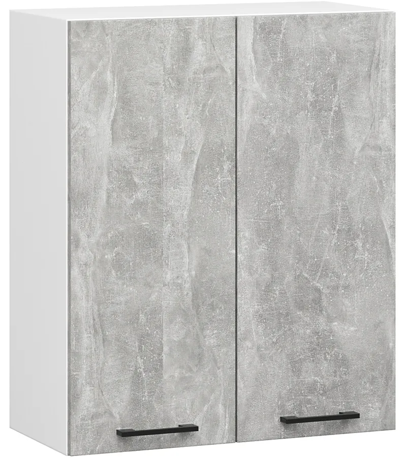 Dwudrzwiowa szafka kuchenna z półkami w kolorze betonu 80 cm A9-H03