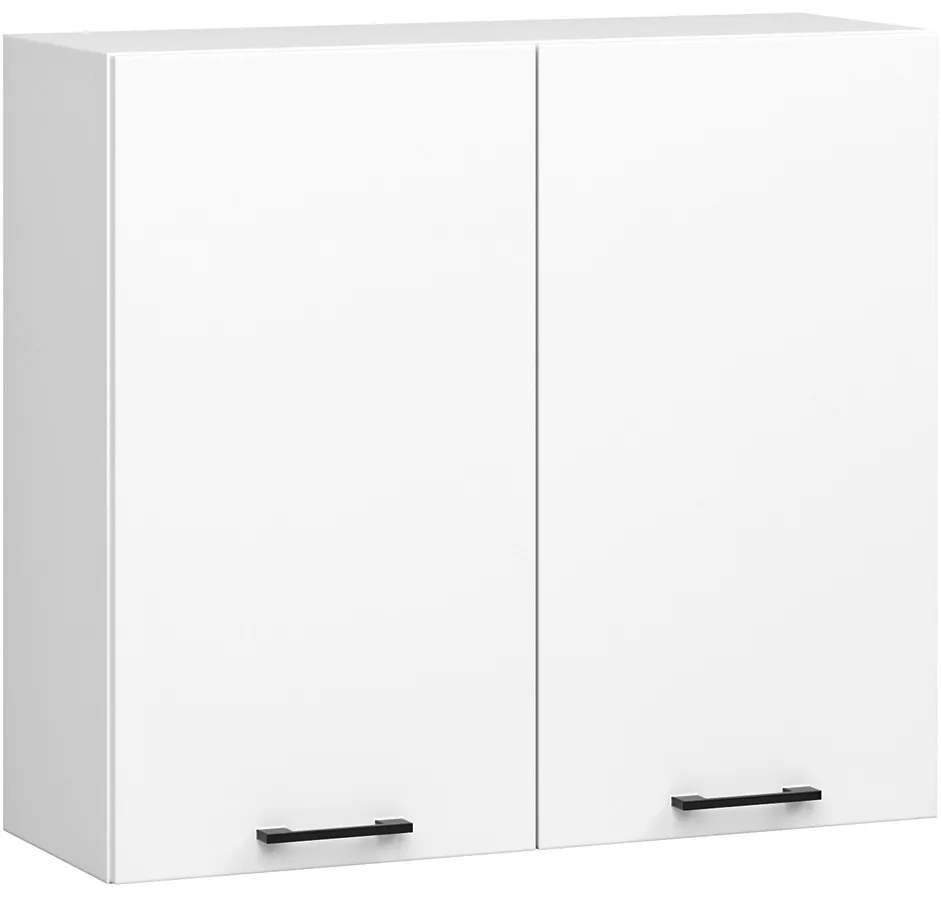 Biała górna szafka kuchenna z półkami 80 cm D5-E80