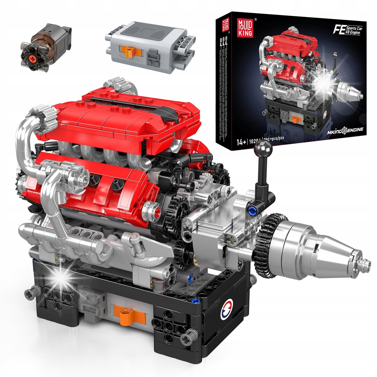 Klocki Konstrukcyjne Silnik Samochodowy V8 750 el. Na Prezent MOULD KING