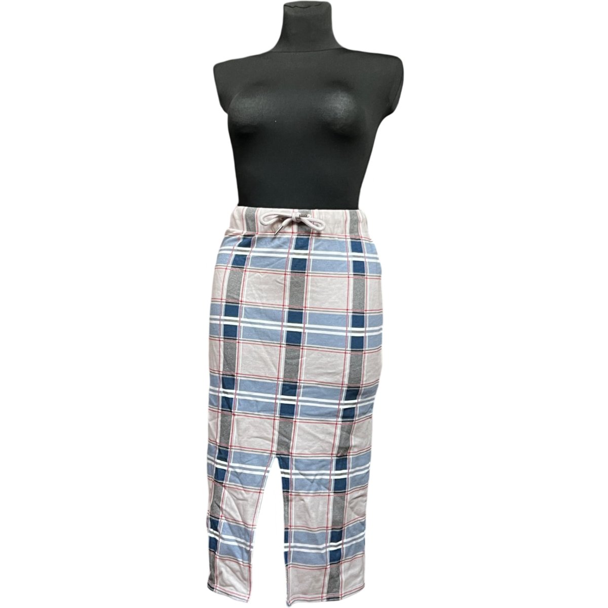 MONKI Spódnica Długa Maxi Wygodna Niebiesko Biała w Kratkę Rozmiar XS