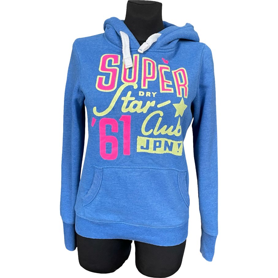 Superdry Bluza Damska z Kapturem Ciepła Wygodna Niebieski Rozmiar S