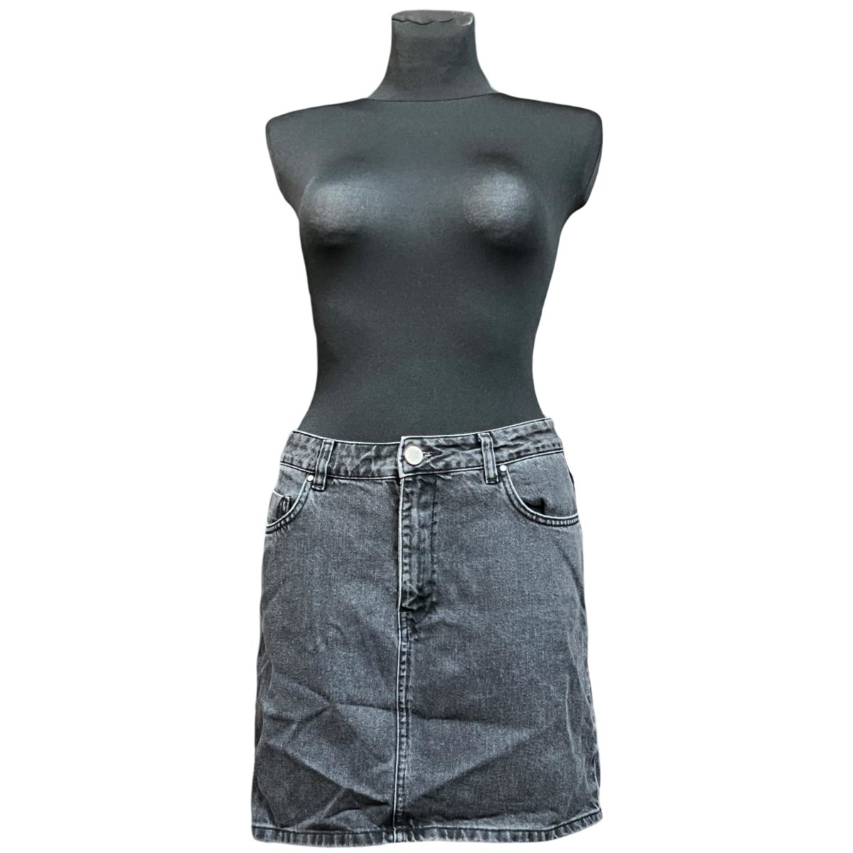 Asos Spódnica Midi Wygodna Stylowa Jeansowa Dżinsowa Czarna Rozmiar 40