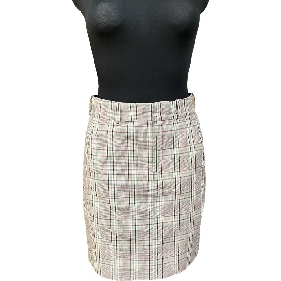 InWear Spódnica Midi Wygodna Stylowa Elegancka Szara w Kratkę Rozmiar 36