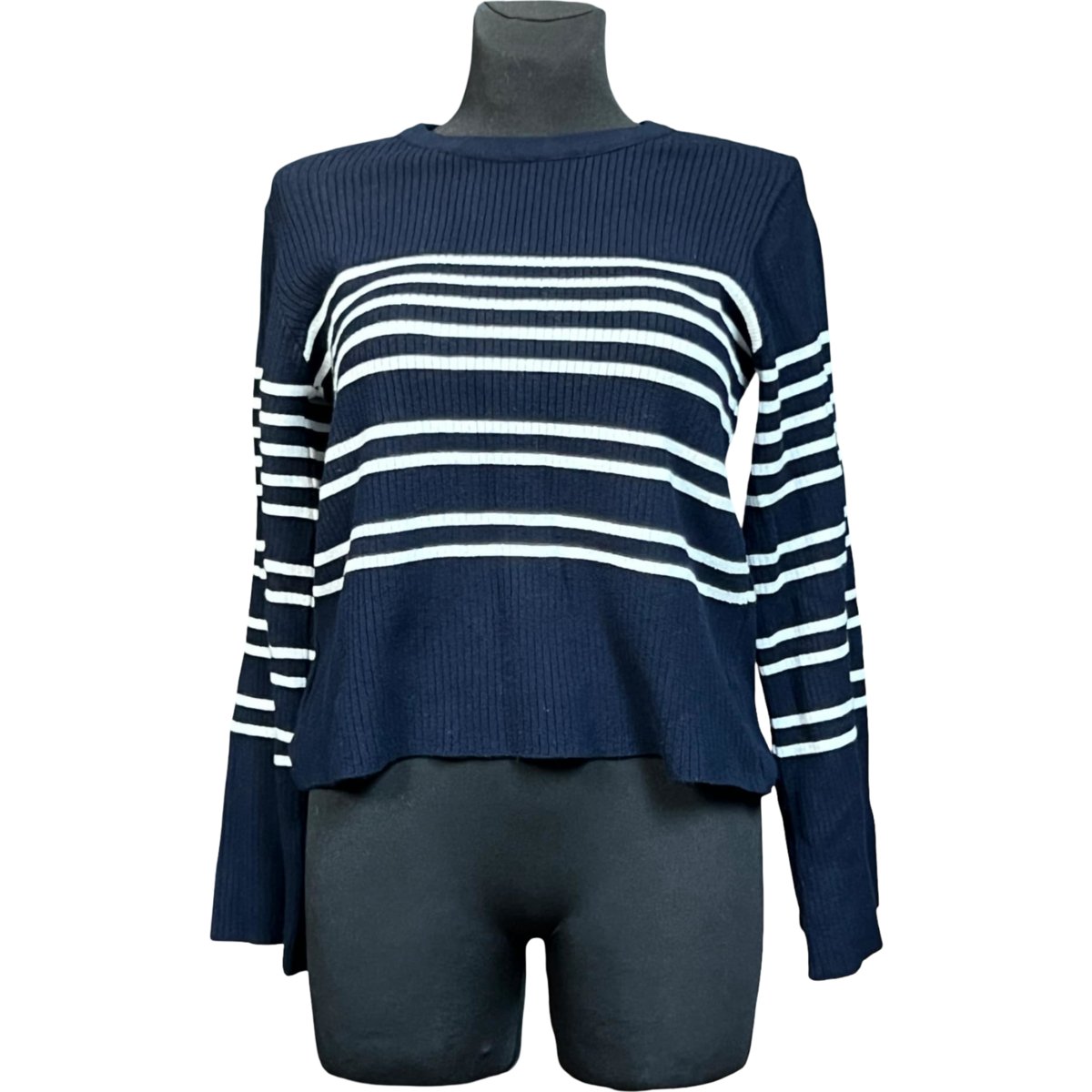 TOPSHOP Sweter Damski Stylowy Wygodny Ciepły Granatowy w Paski Rozmiar 38
