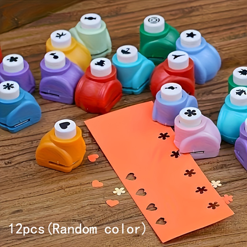 TEMU Zestaw 12 Mini Dziurkaczy do Rękodzieła - Różne Kształty, Przenośny Narzędzie do Scrapbookingu i Dekoracji Kartek Okolicznościowych, Odpowiedni