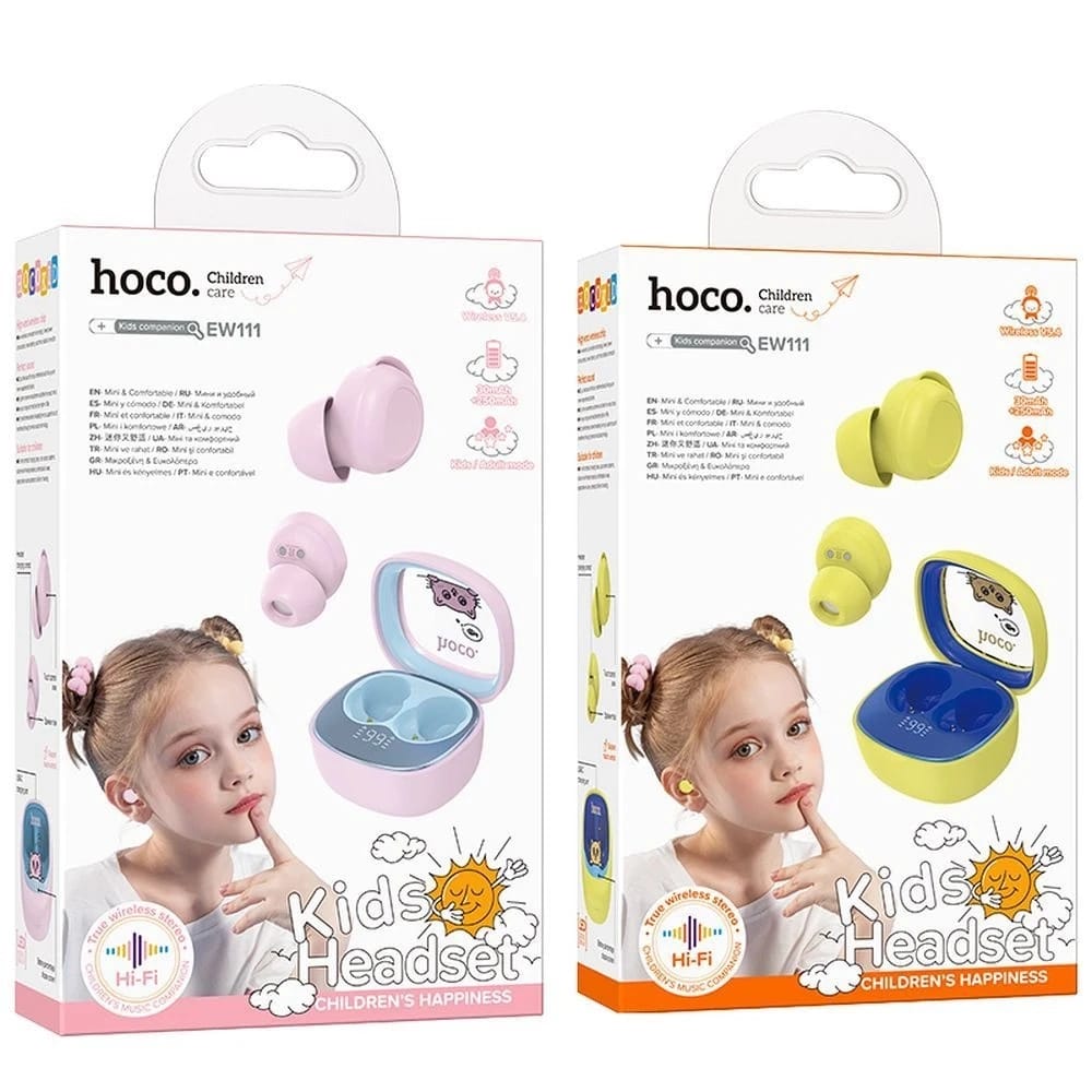 HOCO TWS dla dzieci EW111 5.4 Żółte