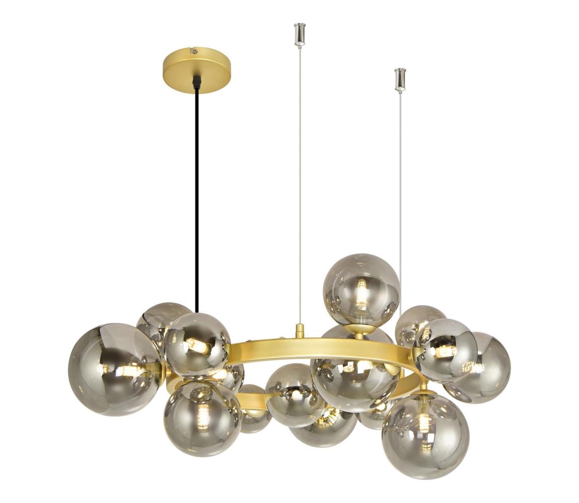 Brilagi - LED Żyrandol na lince MILLA 15xG9/3W/230V złoty/przydymiony