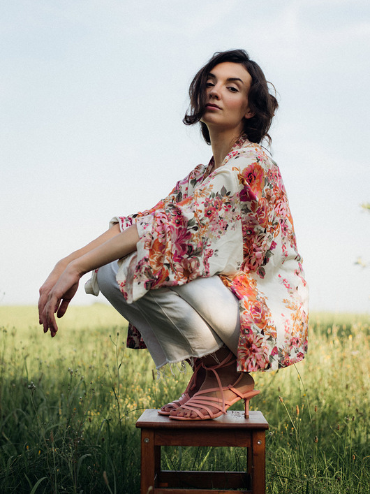 Kimono Flower Ecru SHORT