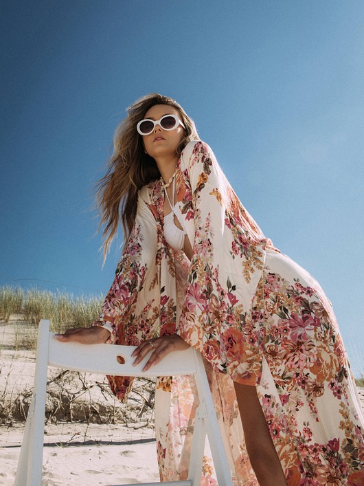 Kimono Flower Ecru LONG