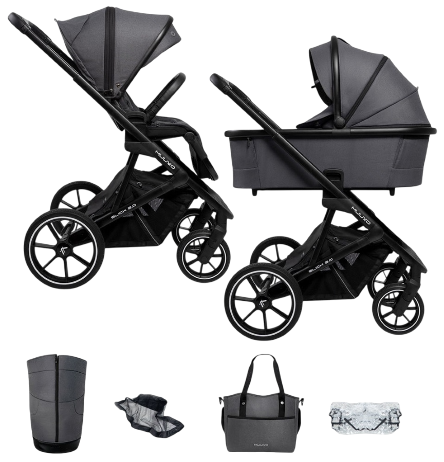 Muuvo, Slick 2.0, wózek wielofunkcyjny, 2w1, Iron Graphite