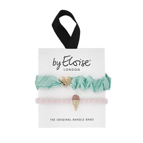 By Eloise London Bangle Set Mint & Strawberry Gumka do włosów 1 szt