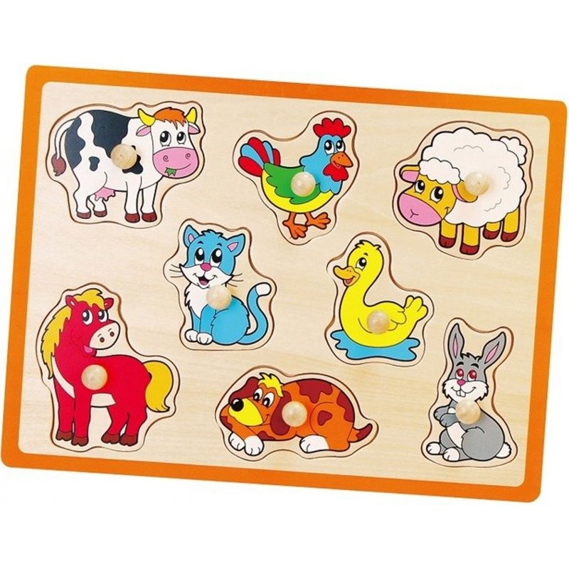 DLA DZIECI DREWNIANE PUZZLE FARMA UKŁADANKA