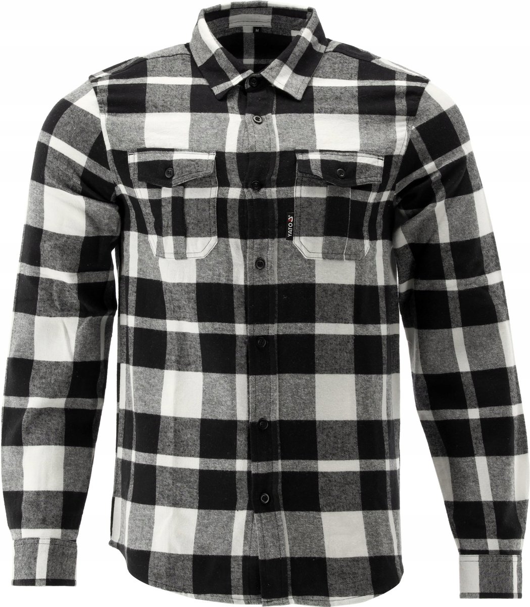 2x KOSZULA FLANELOWA 2XL BIAŁA CZARNA BAWEŁNA 100% DLA 186-192CM MĘŻCZYZN Y