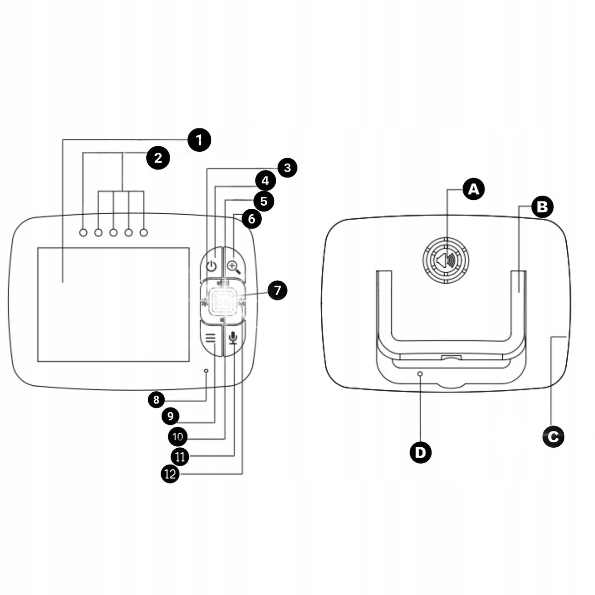 ELEKTRONICZNA NIANIA BEZPRZEWODOWA EKRAN 3,5'' INTERKOM TRYB NOC INTERKOM