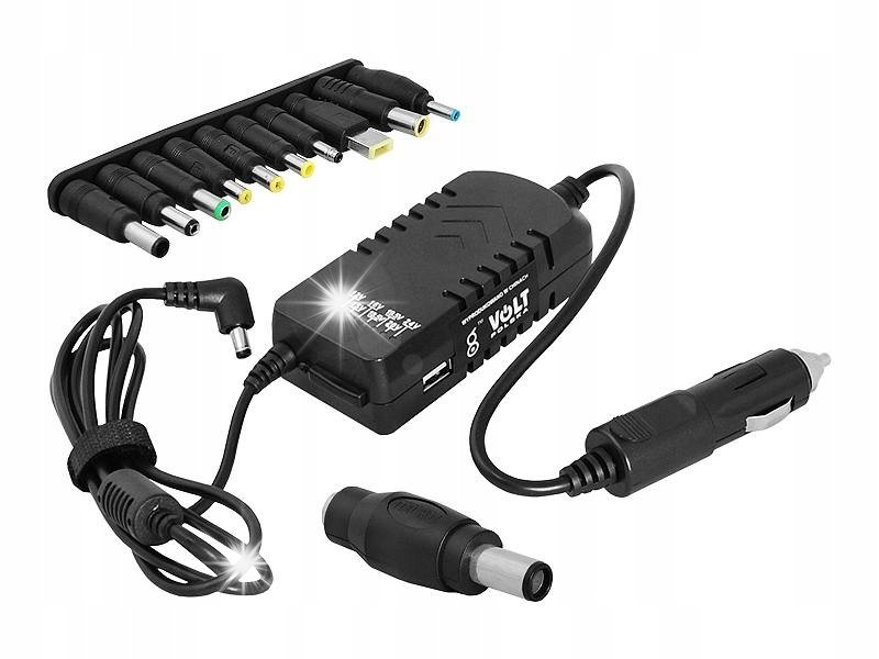 SAMOCHODOWY ZASILACZ ŁADOWARKA DO LAPTOPA 12V 24V