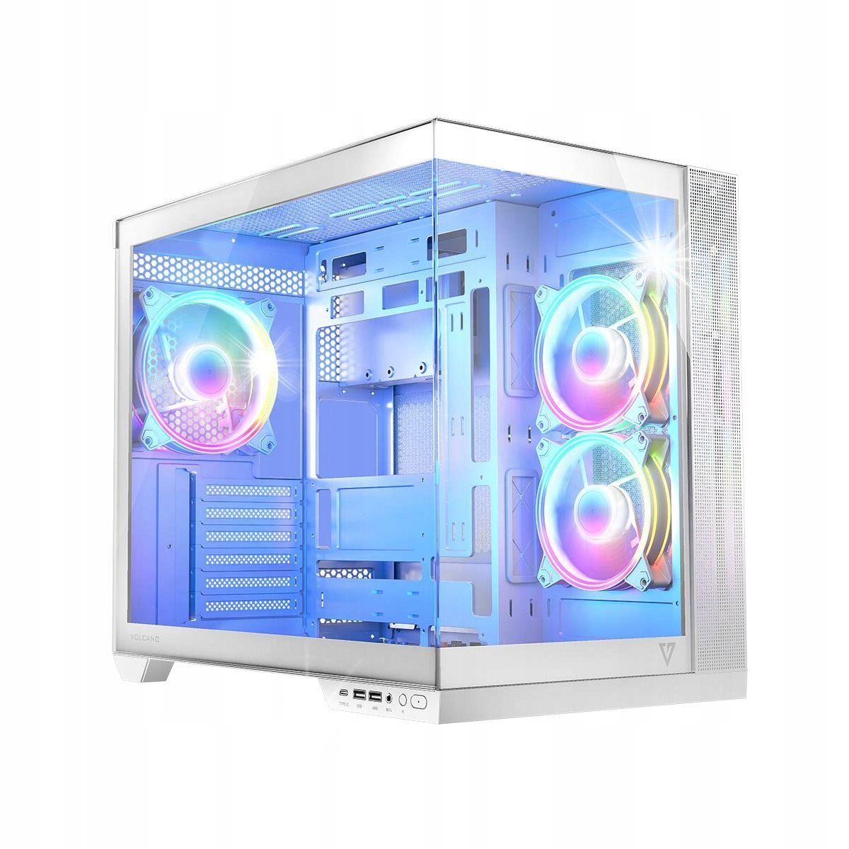 Obudowa Modecom Volcano Panorama APEX ARGB 3F MIDI, Biała