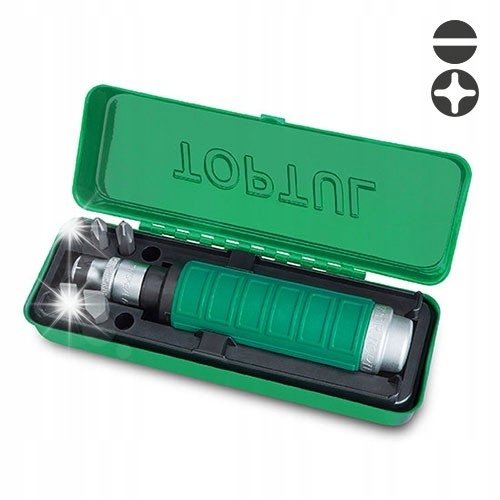 WKRĘTAK ŚRUBOKRĘT UDAROWY DO POBIJANIA BITY 6 EL TOPTUL GAAD0602 METAL BOX