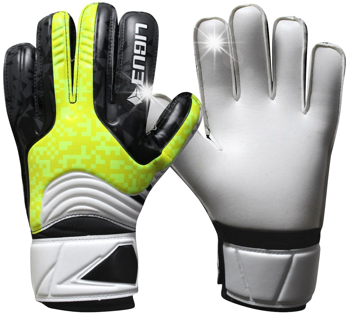 LIGUE Rękawice Bramkarskie Piłkarskie Treningowe Na Rzep Rozmiar 6