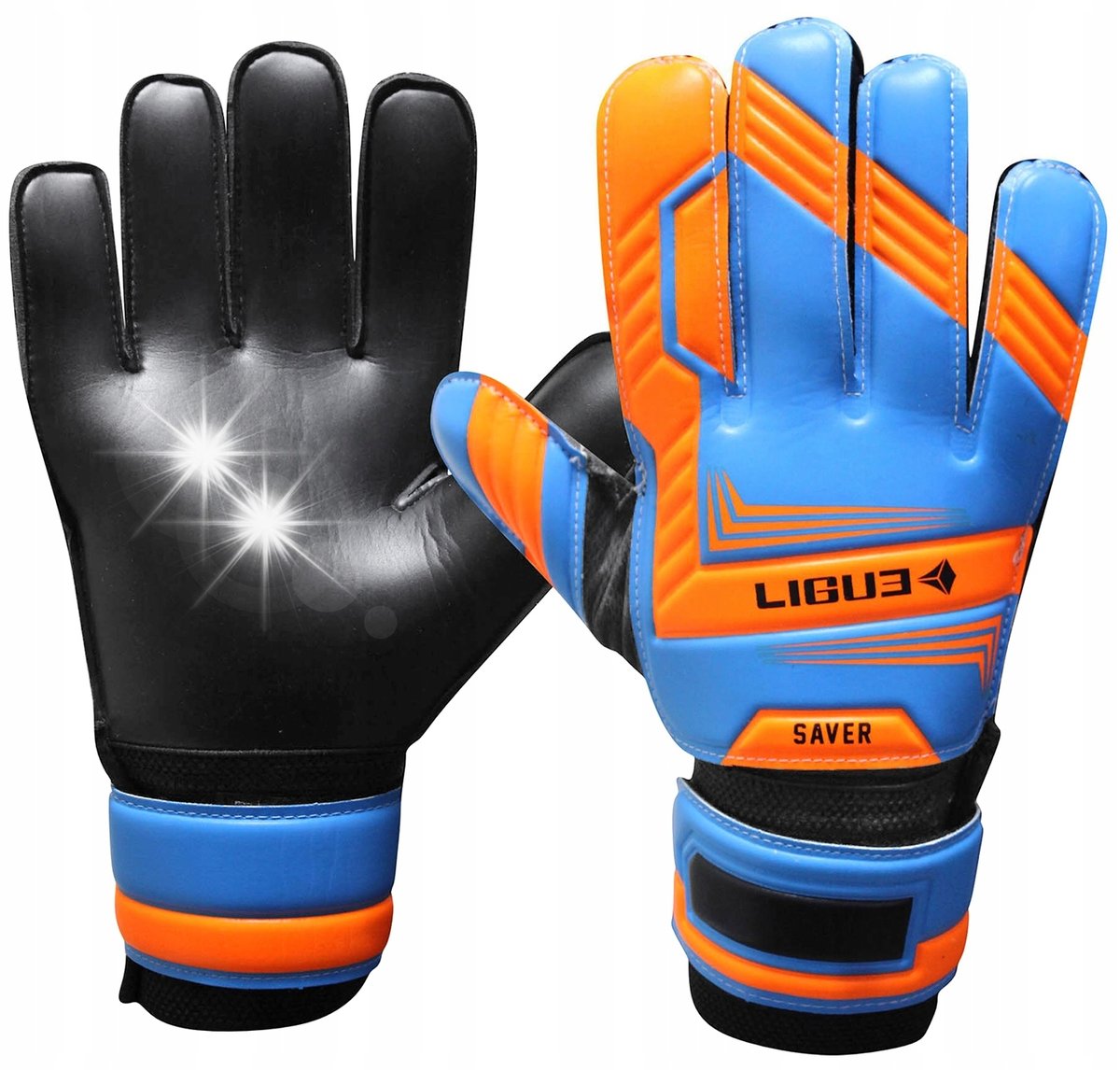 LIGUE Rękawice Bramkarskie Piłkarskie Treningowe Na Rzep Rozmiar 6