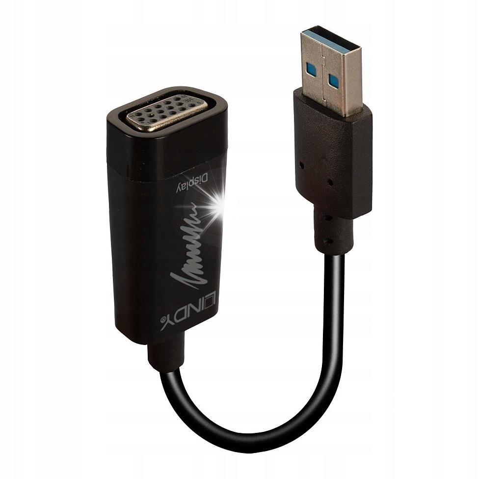 Adapter LINDY USB 3.0 - VGA Czarny