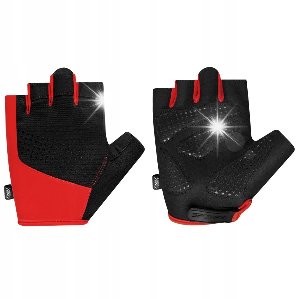 SPOKEY Rękawiczki Rowerowe Krótkie Męskie Żelowe Elementy Na Rzep