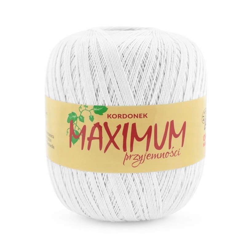 2x Kordonek MAXIMUM 100g kolor 001 Biały