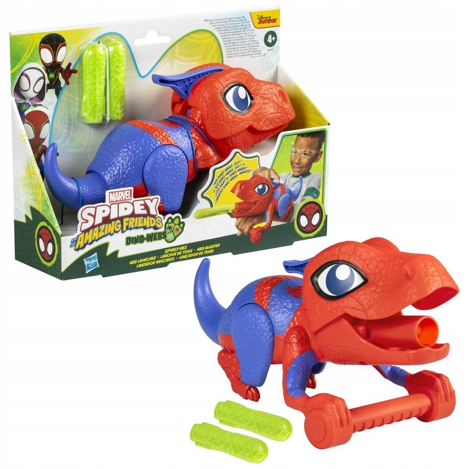 MARVEL Spidey i Przyjaciele WYRZUTNIA Dino-Webs Spidey-Rex+Strzałki HASBRO