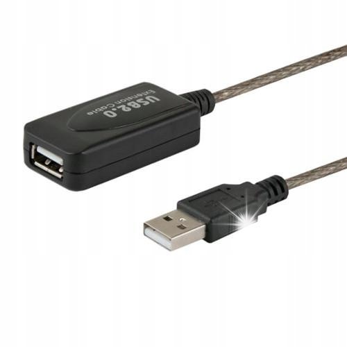 Przedłużacz USB Elmak SAVIO CL-76 czarny, srebrny 5 m