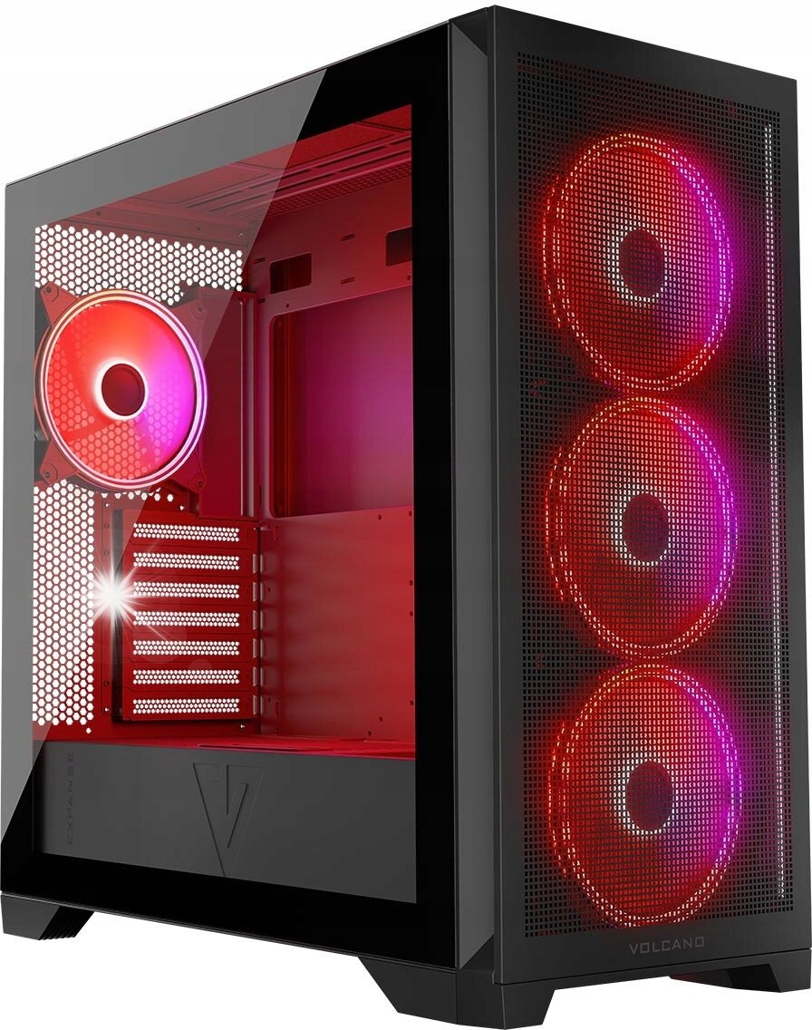 Obudowa Modecom Volcano Expanse S APEX ARGB MIDI ATX bez zasilacza Czarna