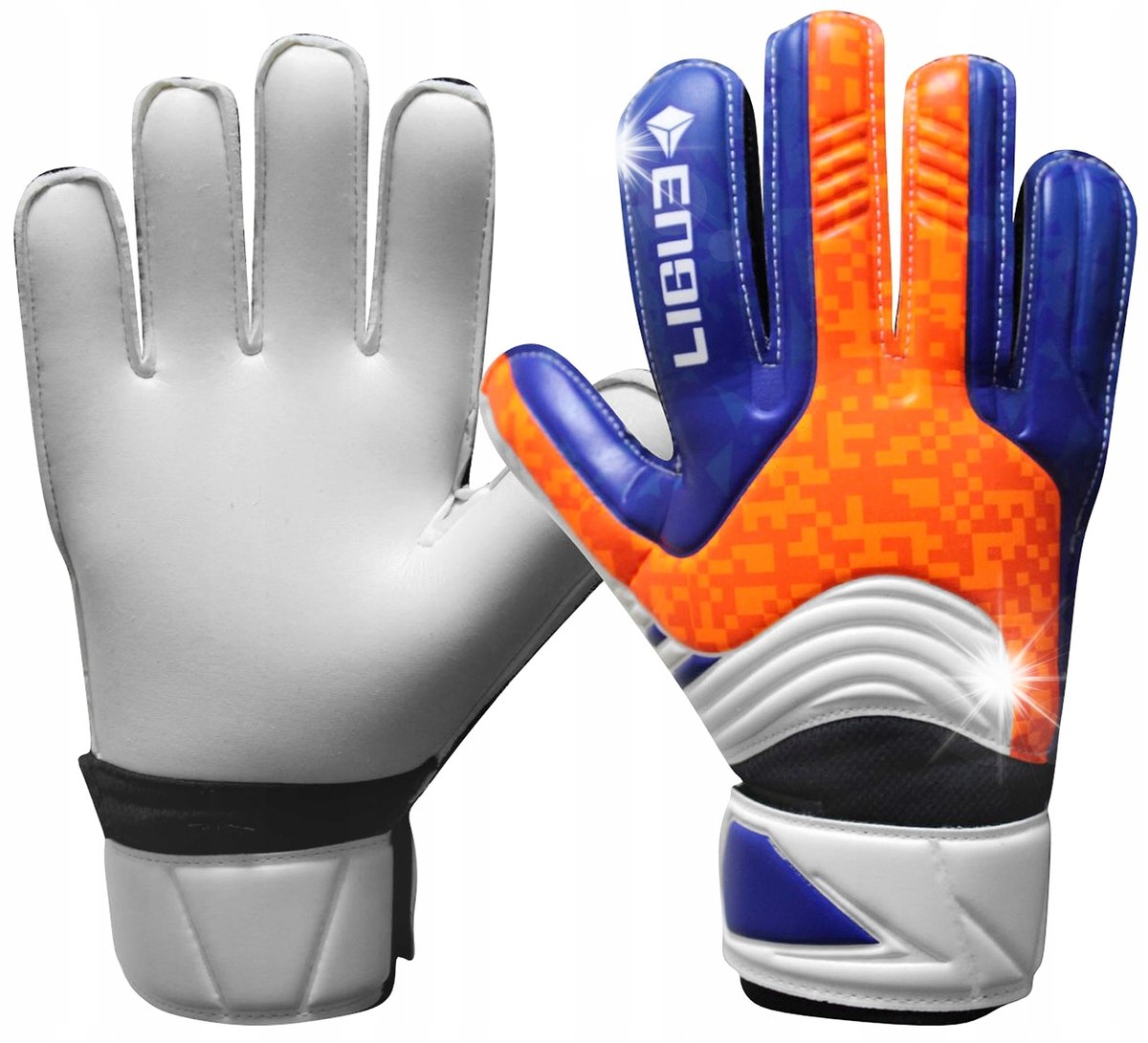 LIGUE Rękawice Bramkarskie Piłkarskie Treningowe Na Rzep Rozmiar 8