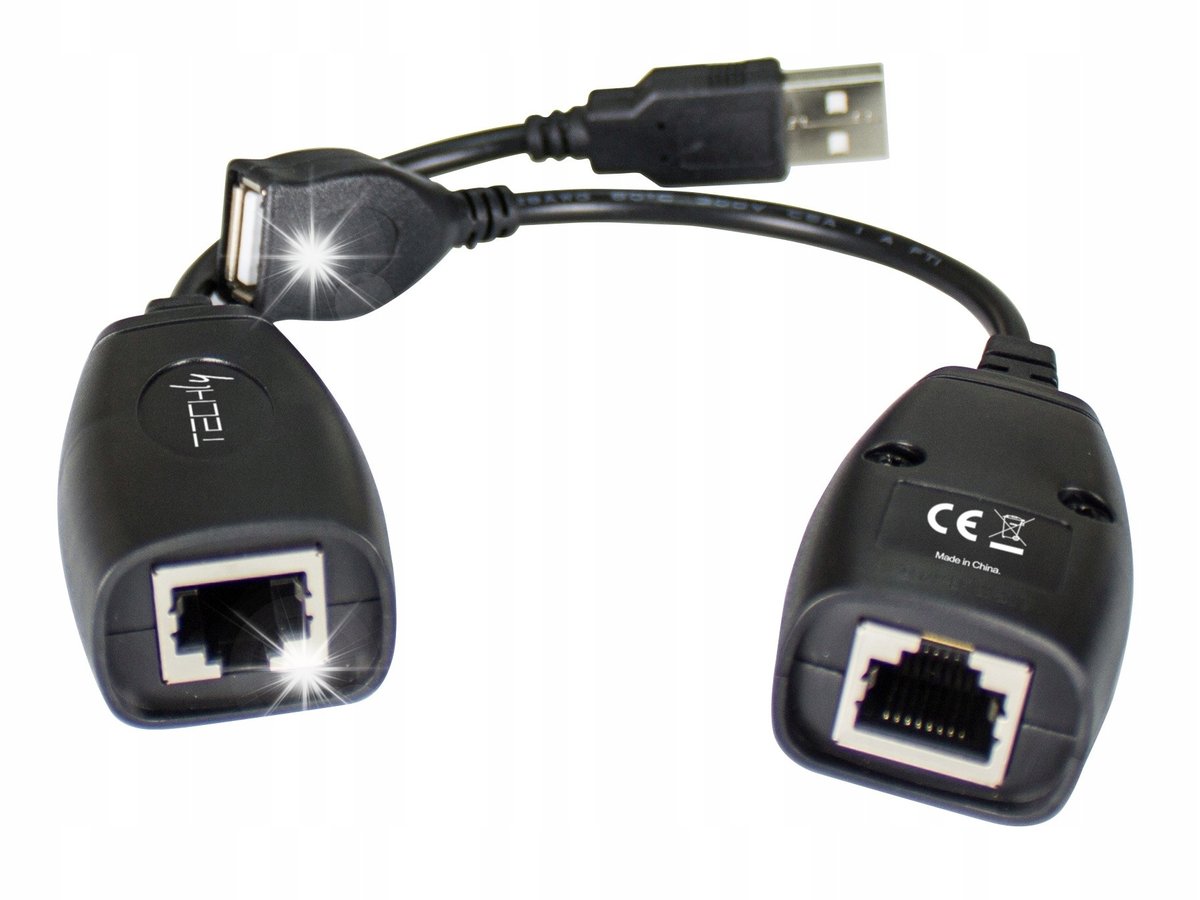 Extender Przedłużacz Techly USB do 50m po kablu sieciowym RJ45