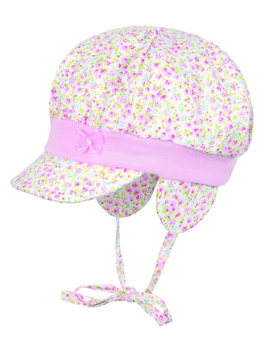 Dziewczęca czapka z daszkiem w kwiatuszki Doll r.41