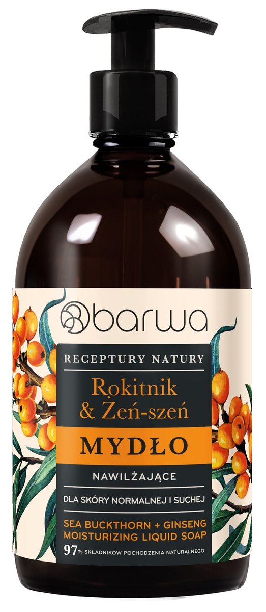 BARWA Receptury Natury Mydło w płynie nawilżające - Rokitnik & Żeń-Szeń