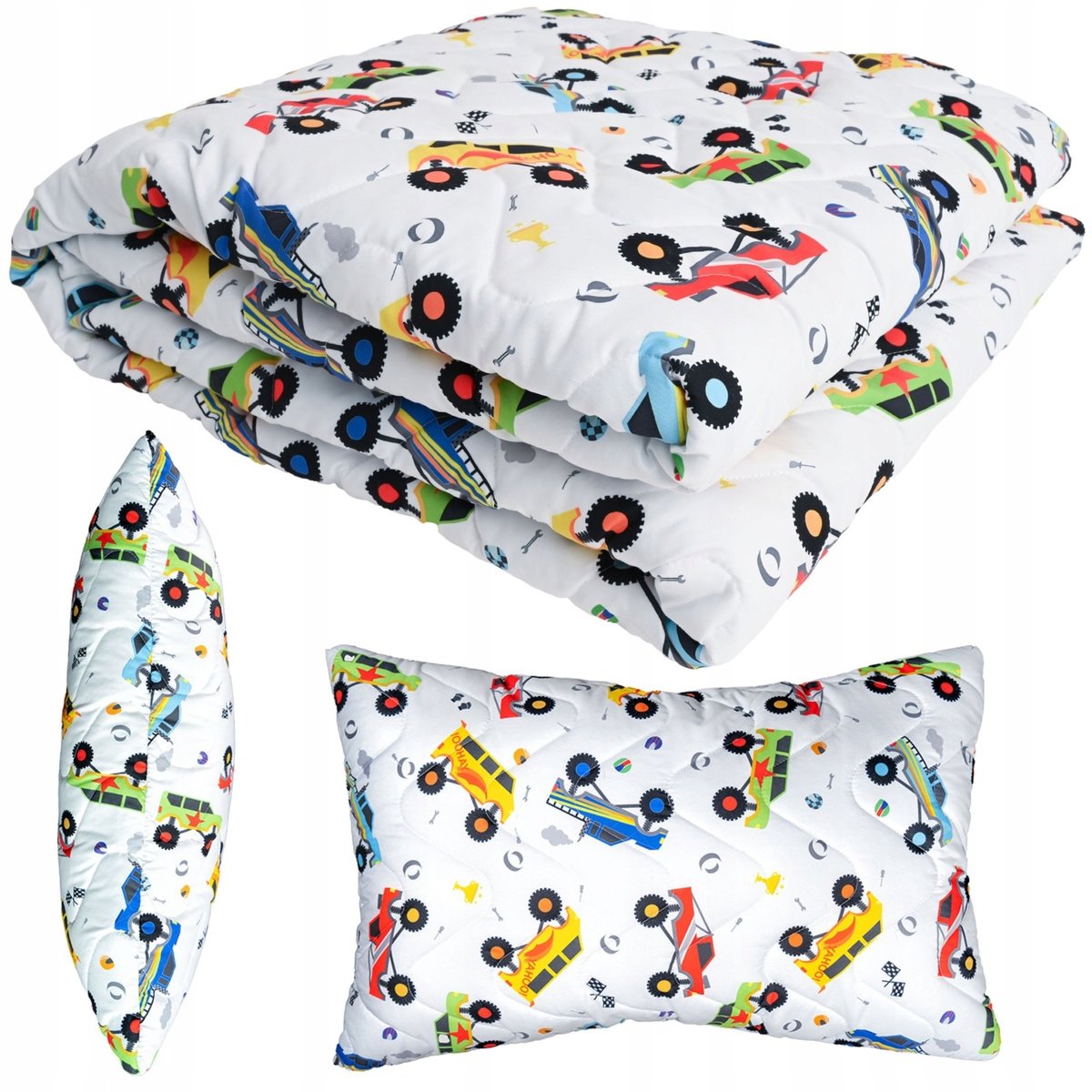 KOMPLET 140x200+50x60 KOŁDRA+PODUSZKA NA LATO DLA DZIECKA PIKOWANY-POLSKI