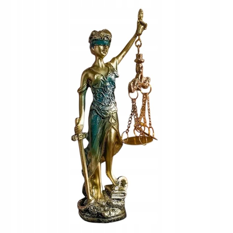 TEMIDA Rzeźba z żywicy Lady Justice, Statuetka Sprawiedliwości i Uczciwości