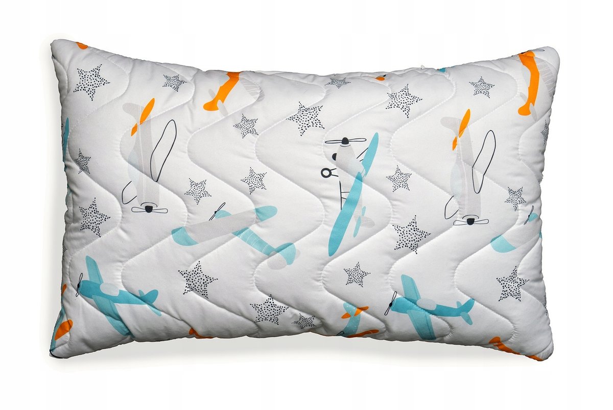 PODUSZKA 70x90 DLA DZIECKA ANTYALERGICZNA GRUBA ZAMEK SAMOLOTY