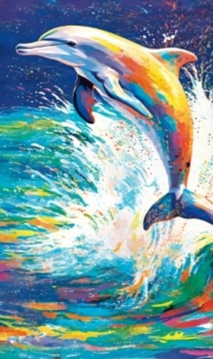 Duży ręcznik plażowy szybkoschnący 100x180 cm z motywem delfina