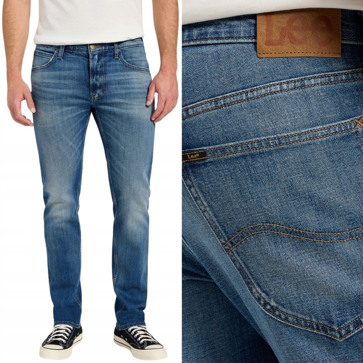 Lee DAREN ZIP FLY Rising Tide DżINS proste męskie spodnie jeansowe W34 L32