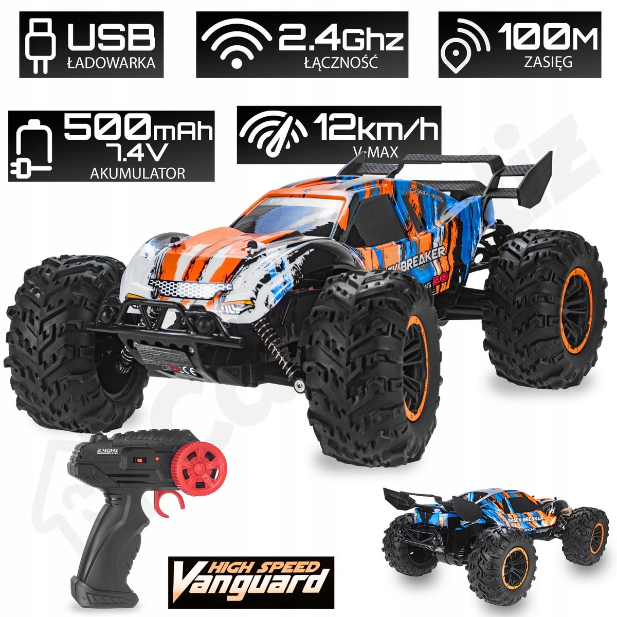 Zdalnie sterowany samochód RC auto na pilot terenowy duży akumulator !