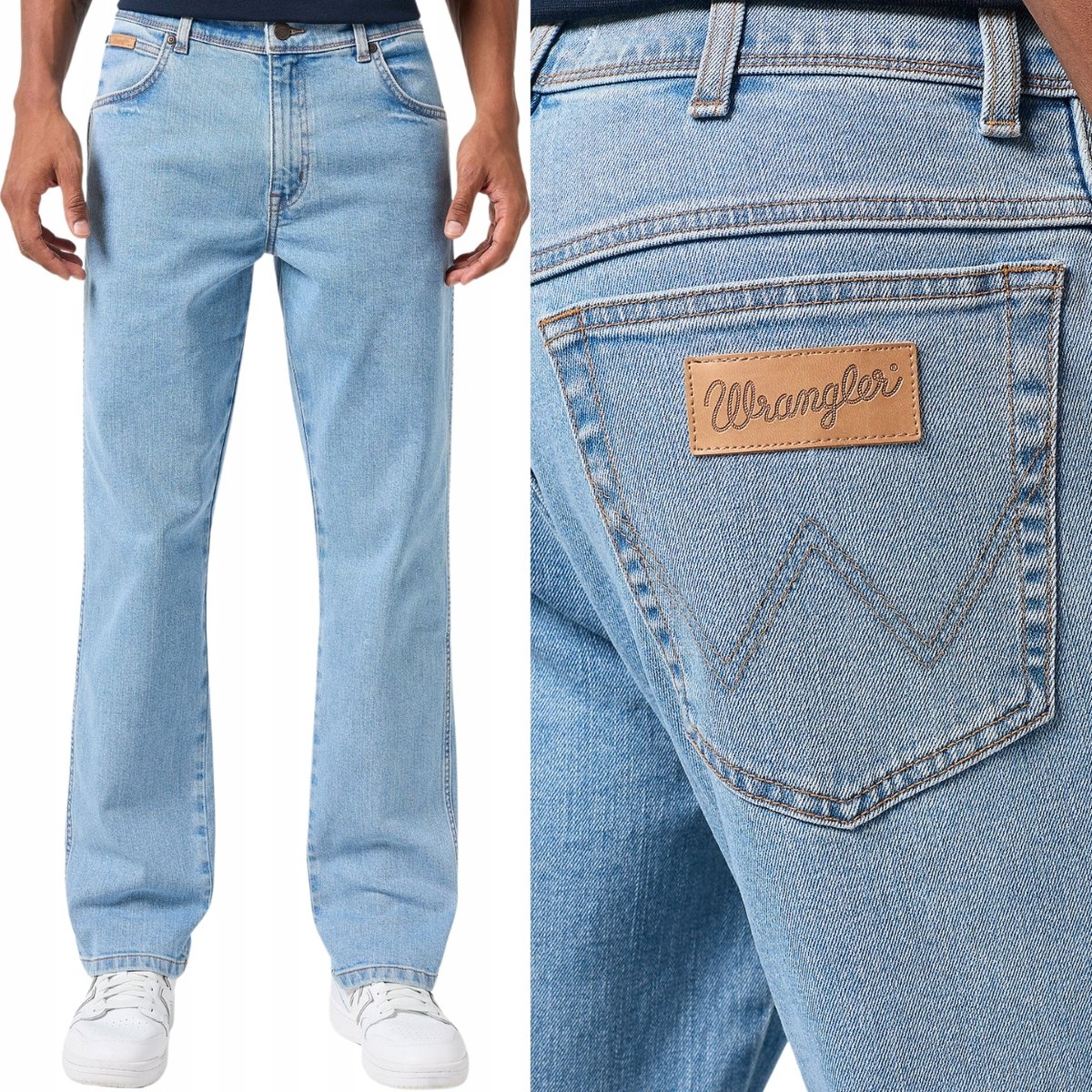 Wrangler TEXAS Good Vibes DżINS klasyczne proste spodnie jeansowe W33 L32