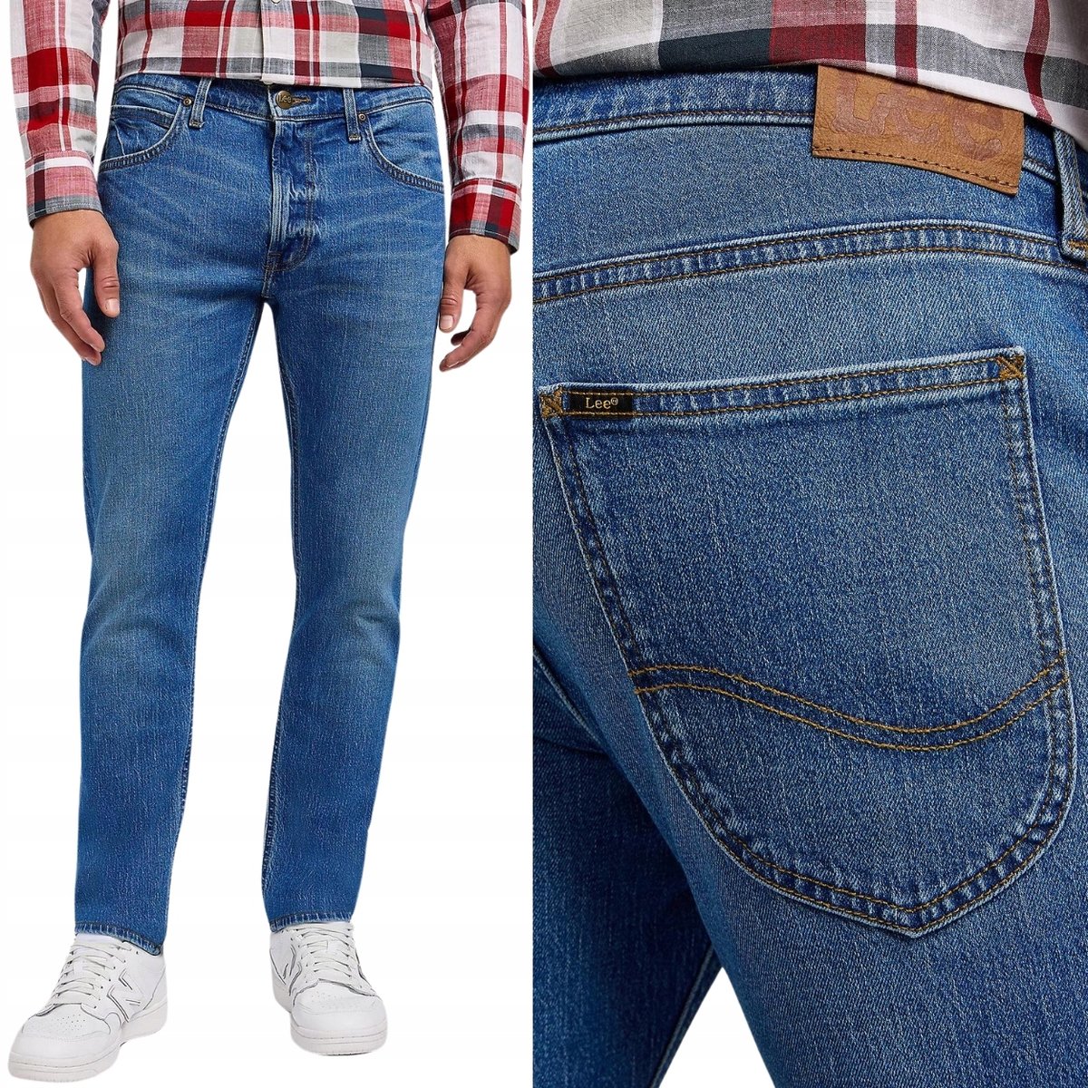 Lee LUKE SLIM Indigo Vintage DżINS mocno zwężane spodnie jeansowe W27 L32