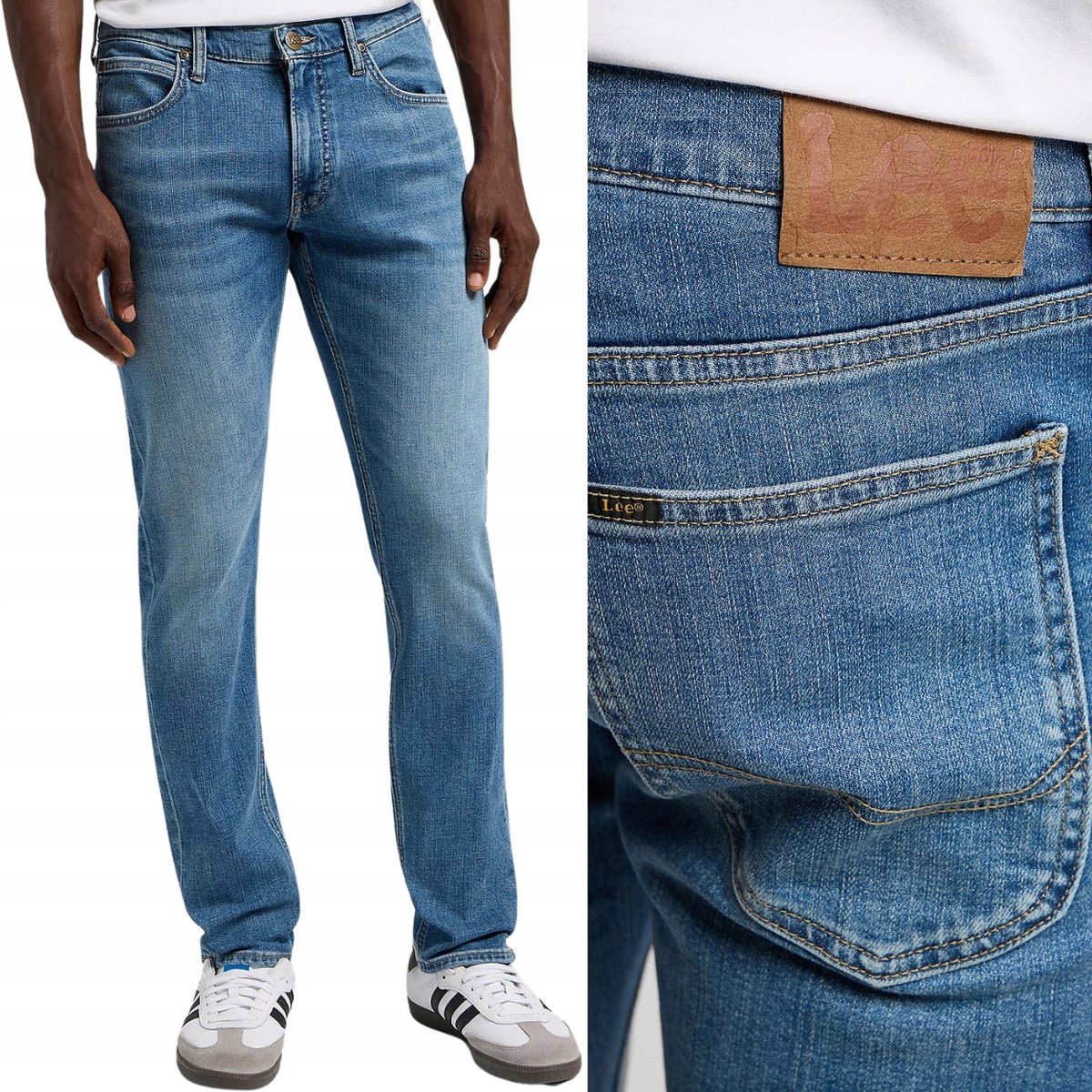 Lee LUKE SLIM Highland DżINS mocno zwężane spodnie jeansowe na lato W33 L30