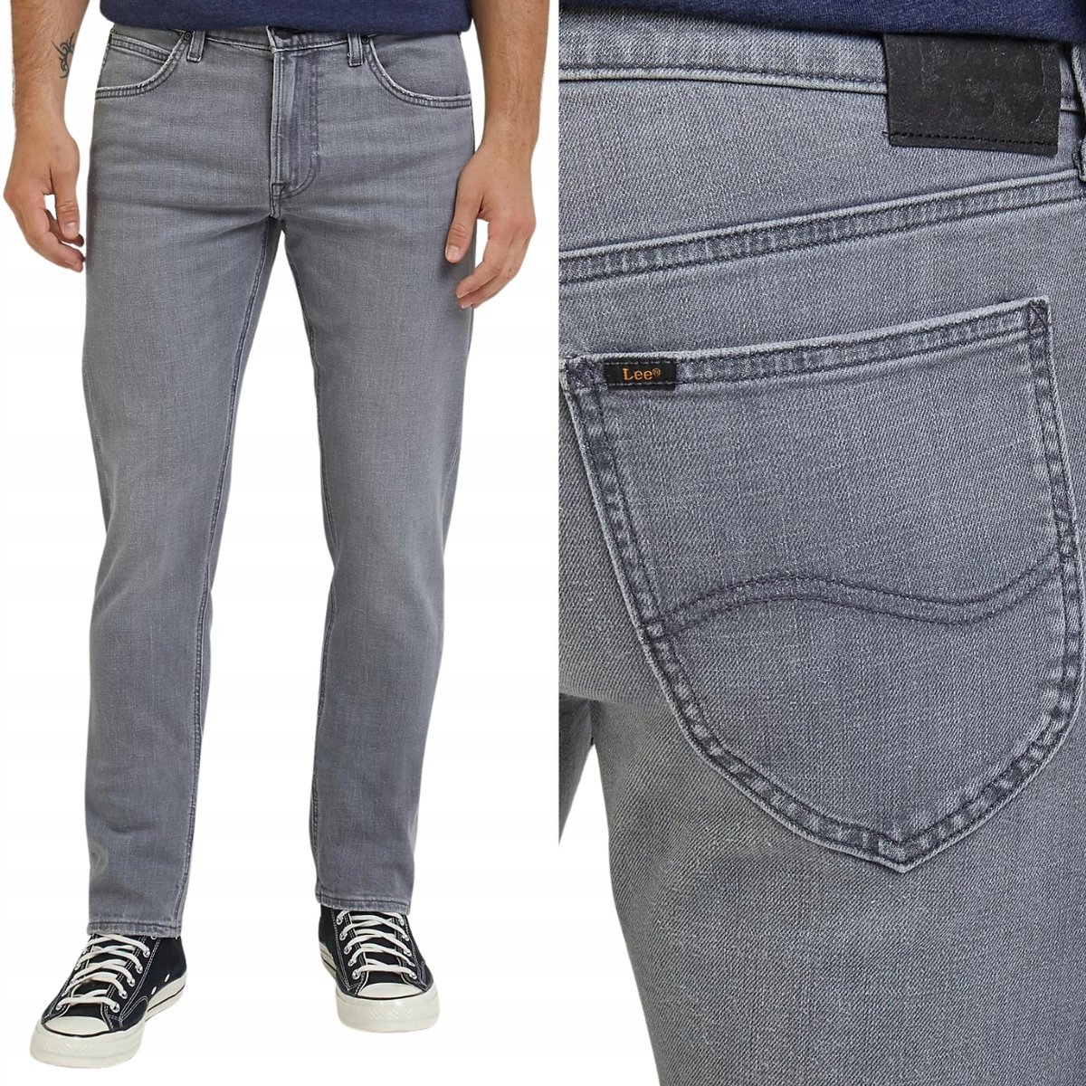 Lee DAREN Slate REGULAR DżINS proste szare męskie spodnie jeansowe W32 L34