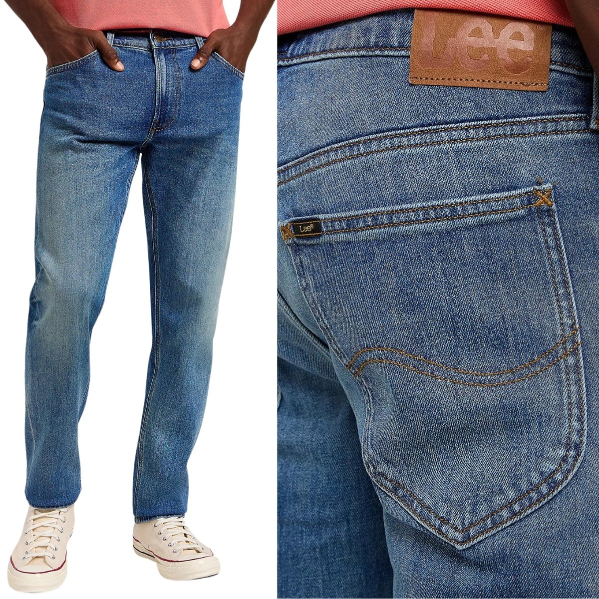 Lee DAREN ZIP FLY Arizona Sky DżINS proste męskie spodnie jeansowe W34 L34