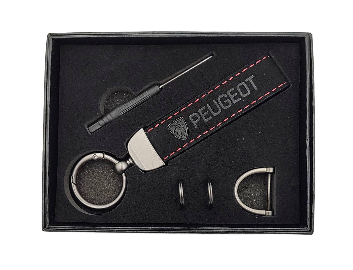 PEUGEOT BRELOK samochodowy BRELOCZEK do kluczy Peugeot nowe logo + pudełko na prezent