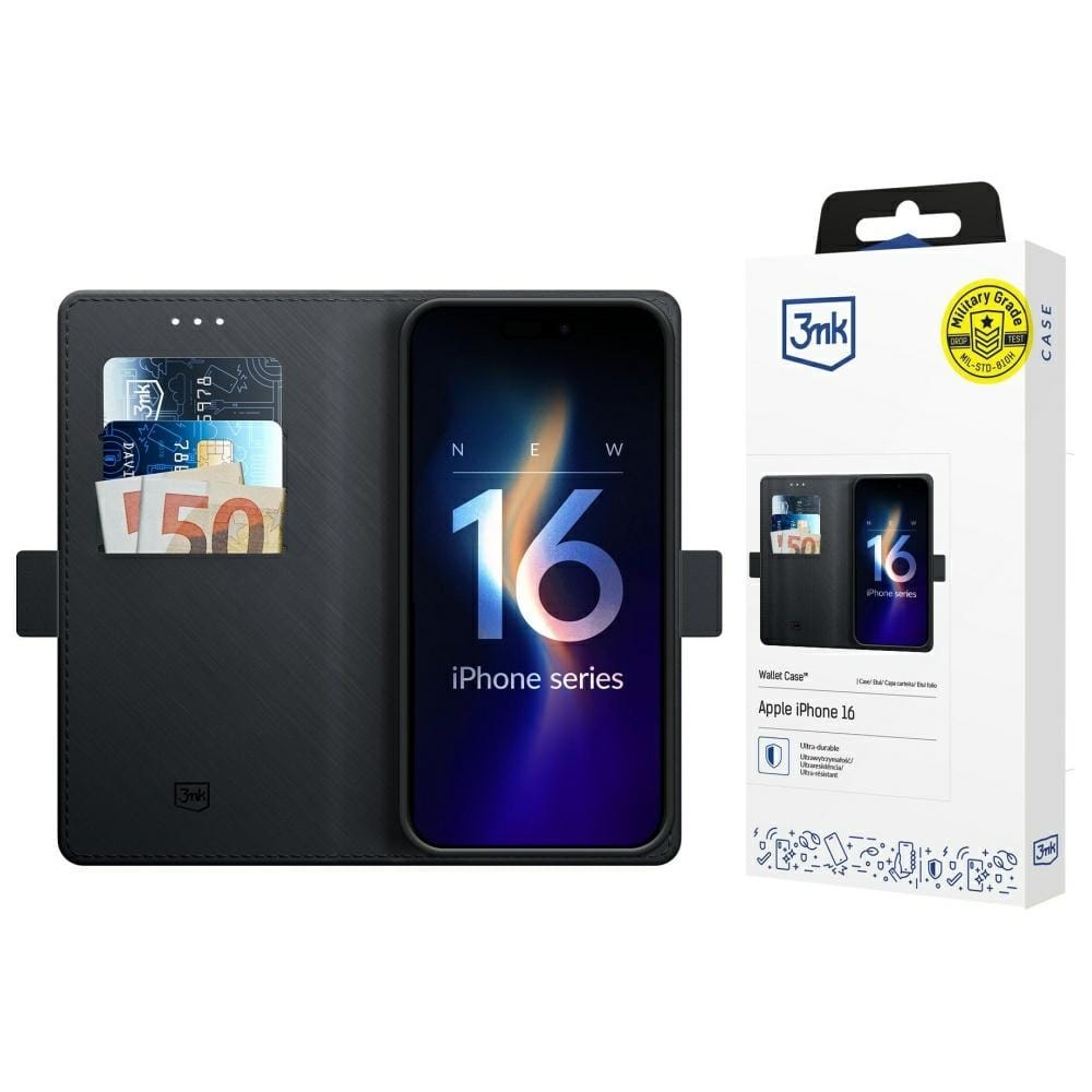 Etui 3MK Wallet Case do Apple iPhone 17 czarny
