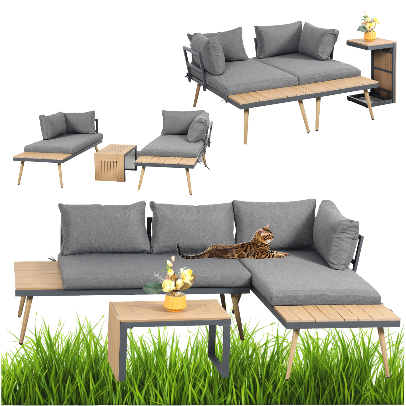 Modułowe meble ogrodowe 3w1 Palma Meven