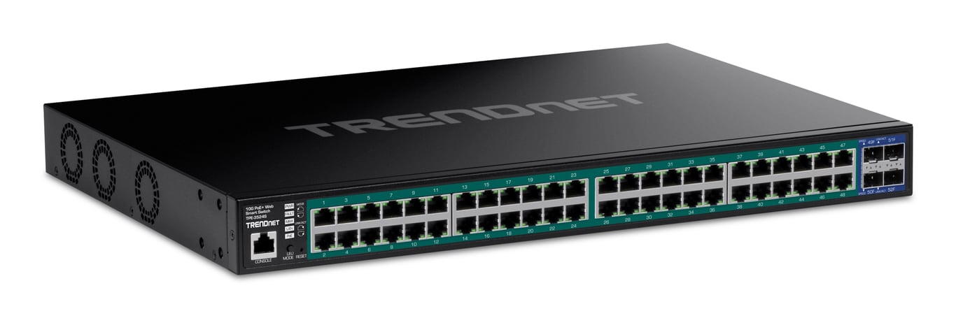 Trendnet TPE-3524S łącza sieciowe Zarządzany Gigabit Ethernet (10/100/1000) Obsługa PoE Czarny TPE-3524S
