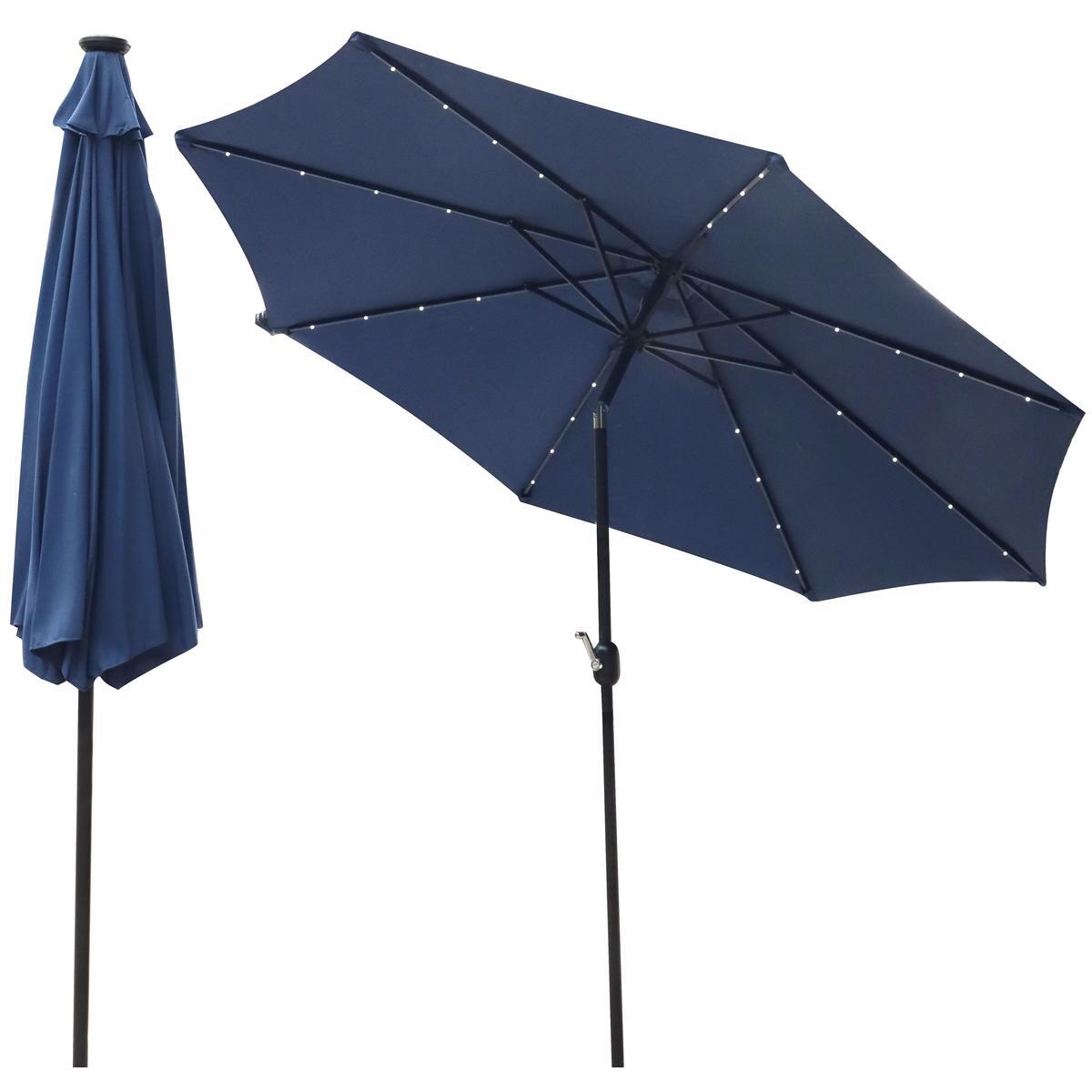 Parasol ogrodowy SASKA GARDEN z oświetleniem LED 300 cm Granatowy